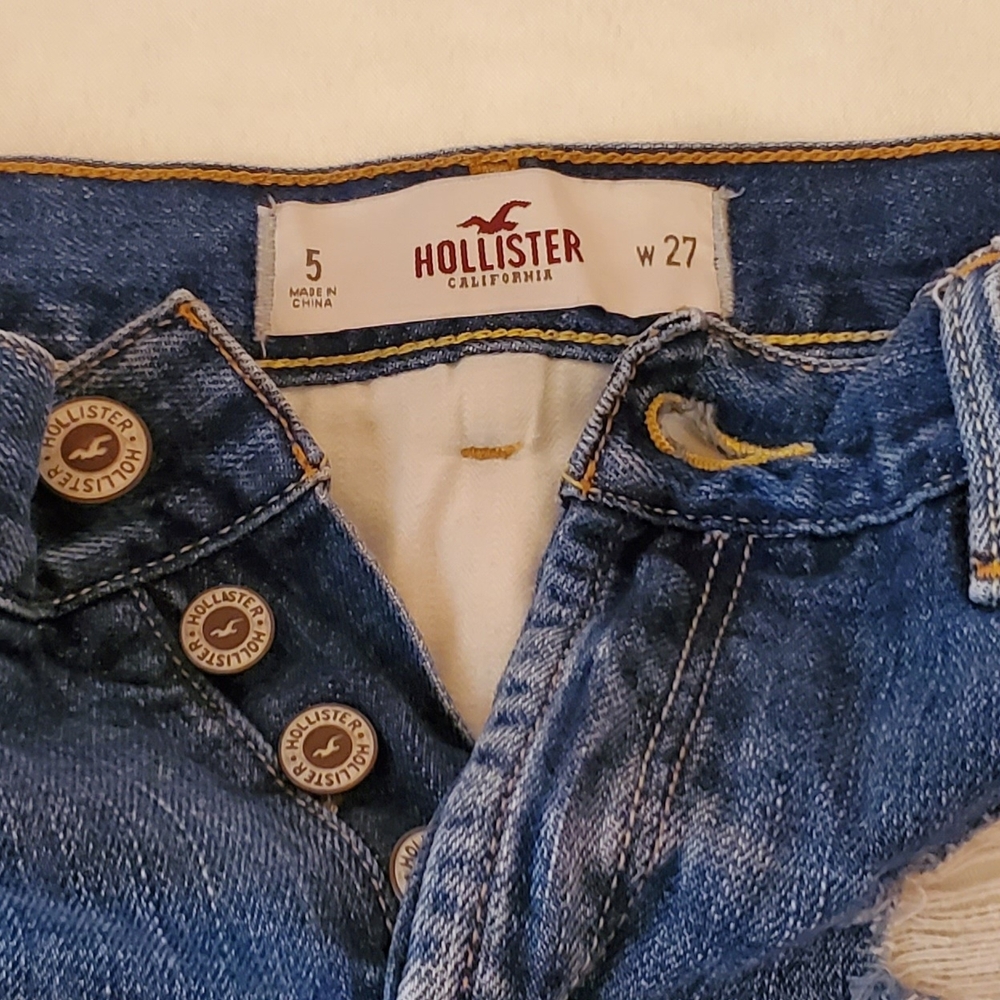 Hollister 5 Vintage Y2K Destroyed Pleated Layered Denim Mini Skirt - Picture 2 of 5